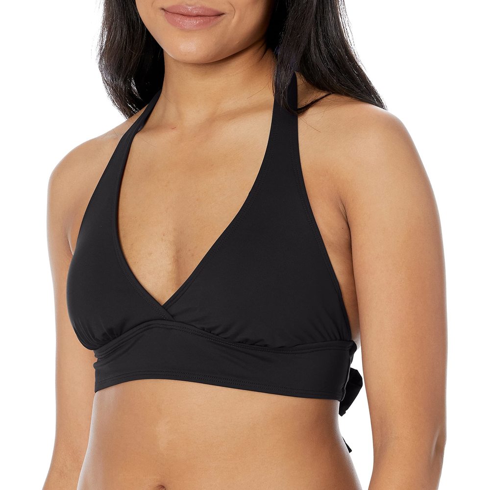 Anne Cole Women's Halter Bikini Swim Top Black M